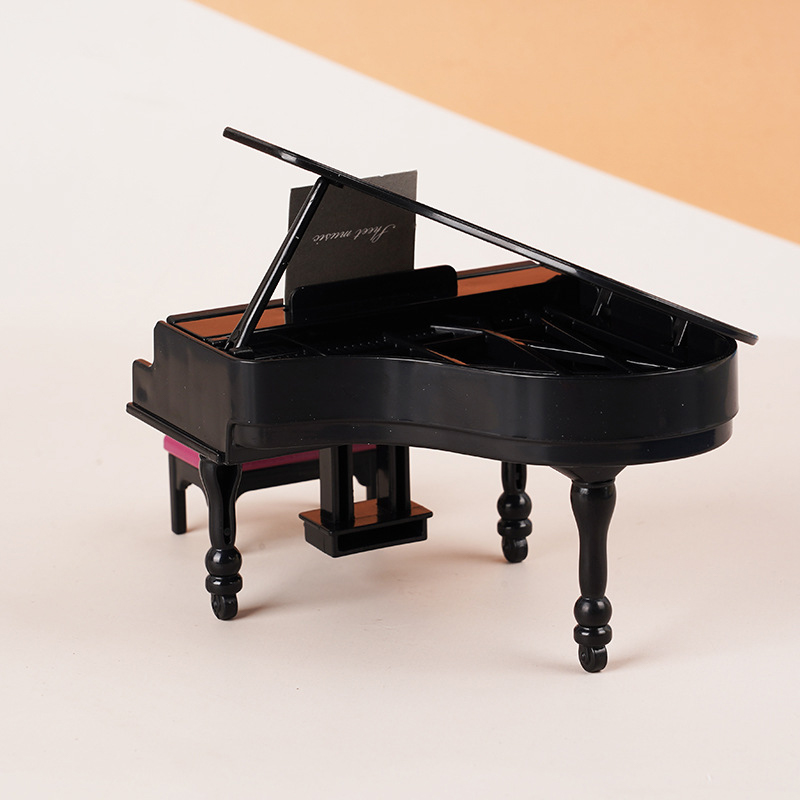 Musical Instrument Piano - 1:12 Dollhouse Miniature Piano W/Stool Instrument