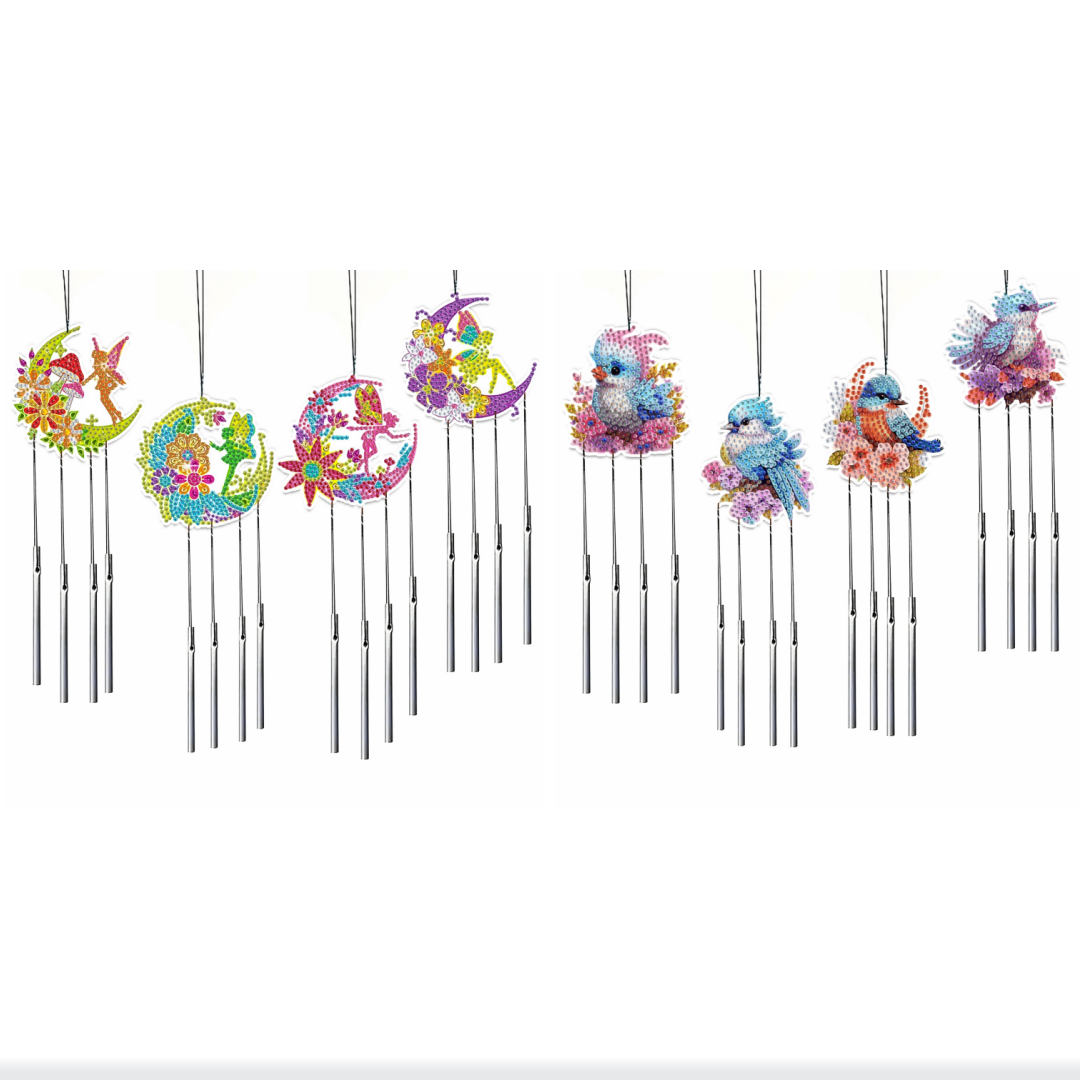 Wind Chime Tubular - 4 DIY Butterfly Diamond Art Set