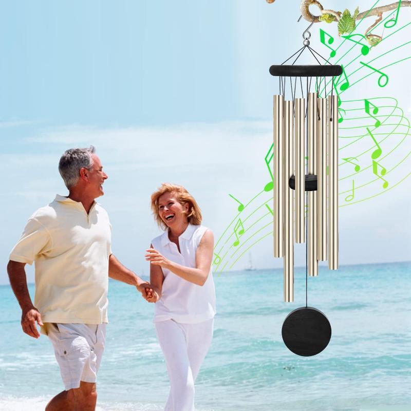 Wind Chime Tubular - 【D】Wind Chime Red Wood & Aluminum