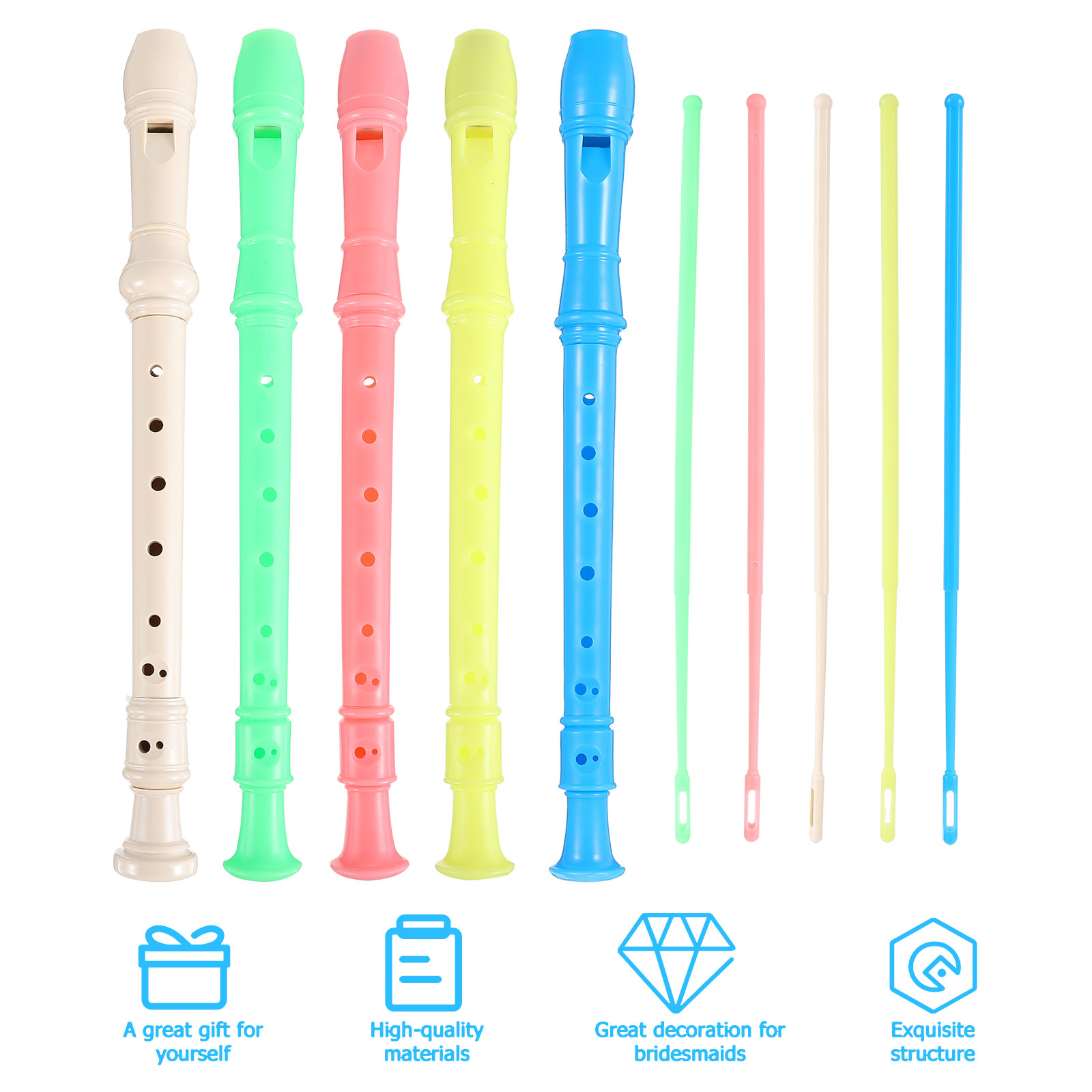 Soprano Recorder Plastic - 5Pcs Mixed Color Soprano Recorder Kids