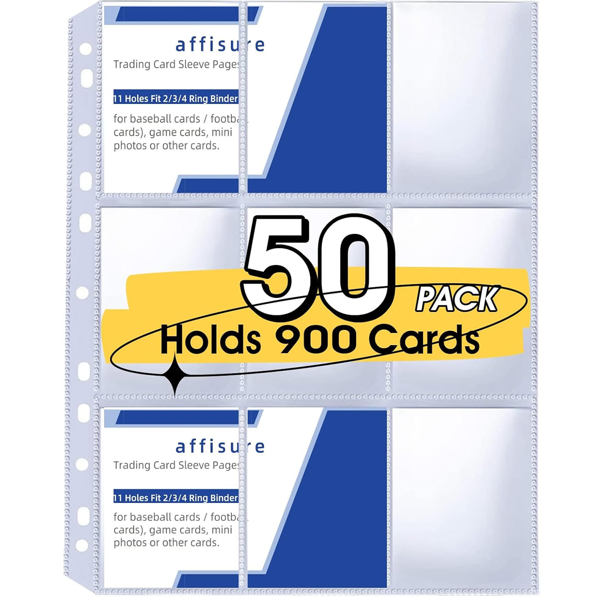 Cajon Musical Instrument - 50 Pack 9 Pocket Card Sleeves