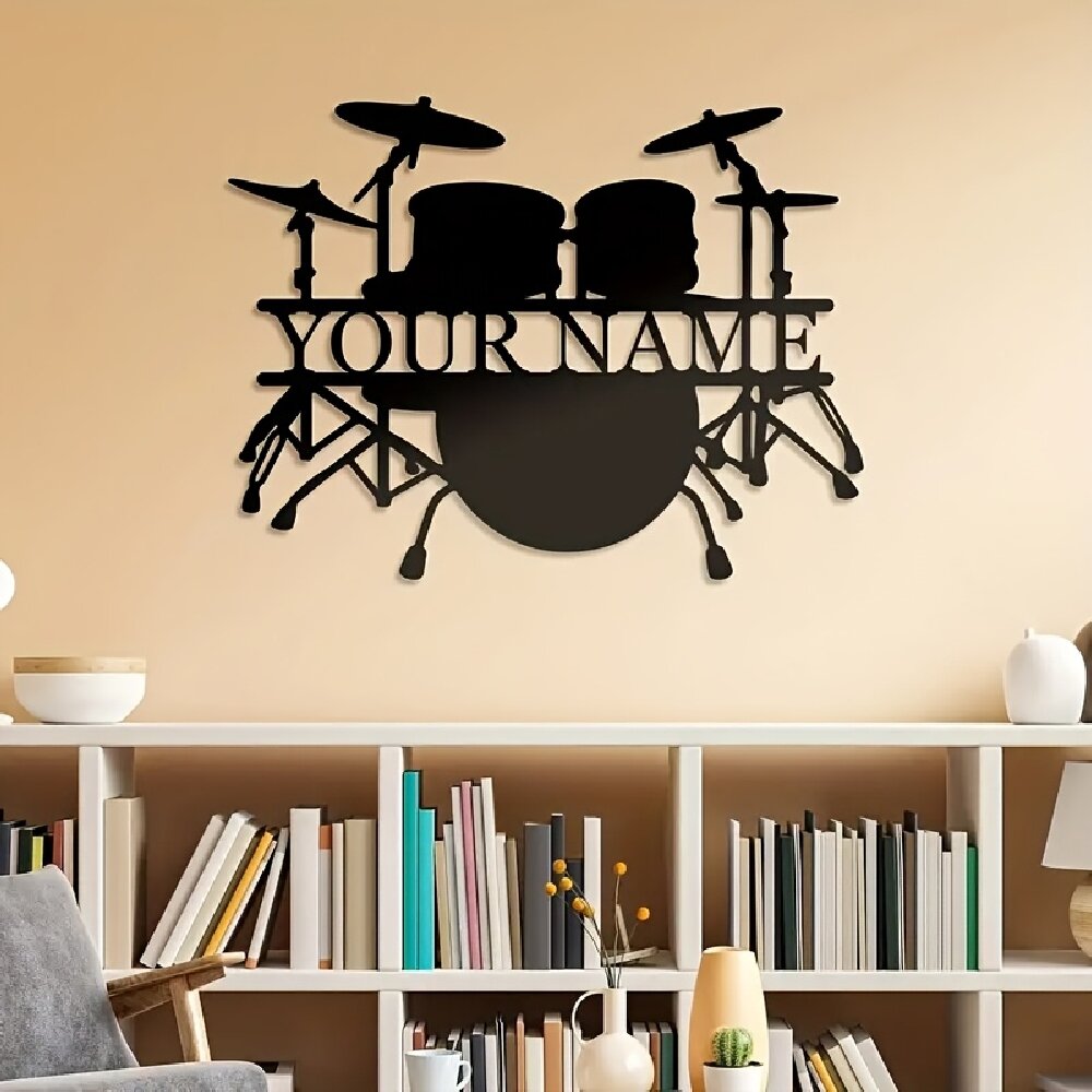 Custom Drum Set Metal Wall Art - Musical Instrument Name review and price