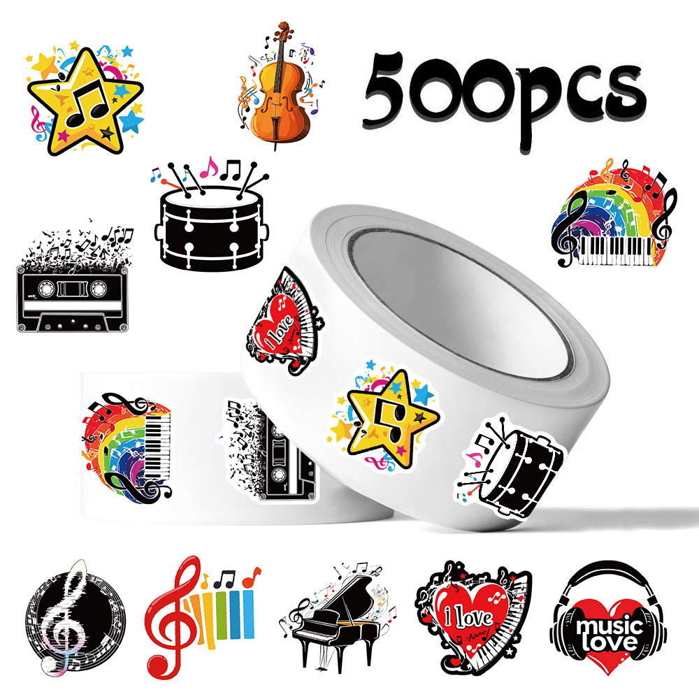 500pcs Roll Stickers Musical I - Musical Instrument Diy For Kids review and price