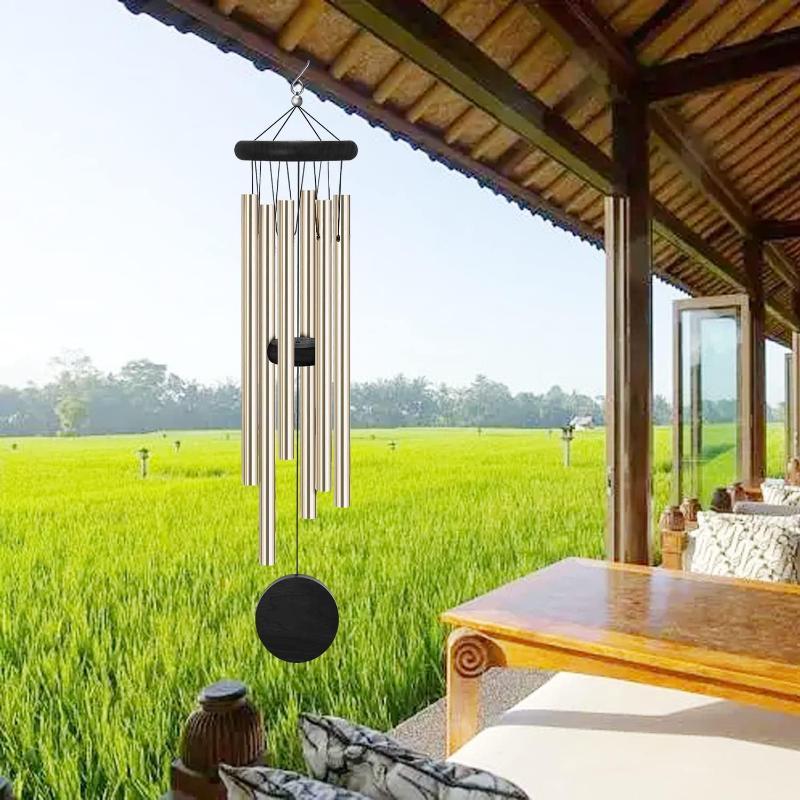 Wind Chime with Red Wood Octag - Wind Chime Tubular review and price