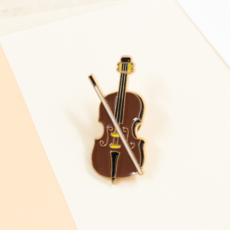 Cartoon Violin Enamel Pin Badg - Musical Instrument Veena review and price